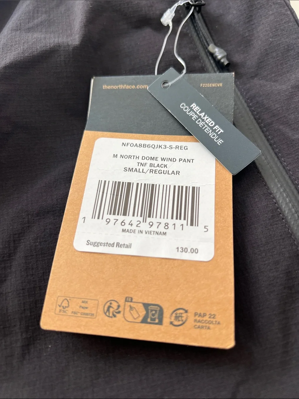 NWT North Face North Dome Wind Pants Black - Men's Hiking Pant Small $130